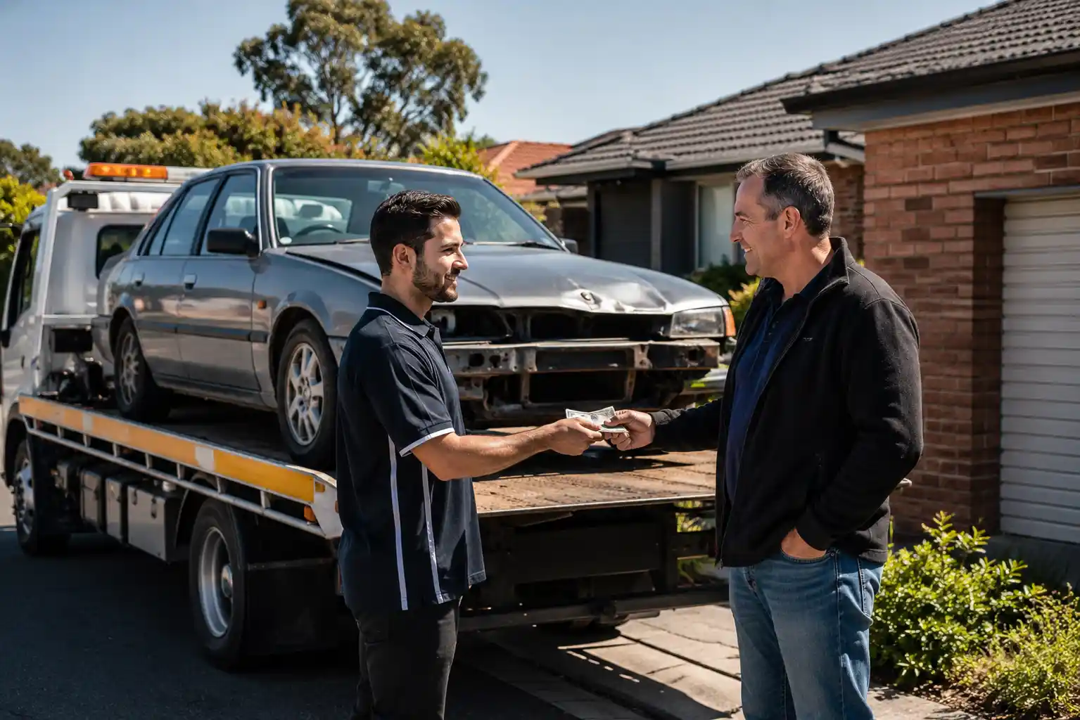 Professional cash for cars service removing an old vehicle in Adelaide