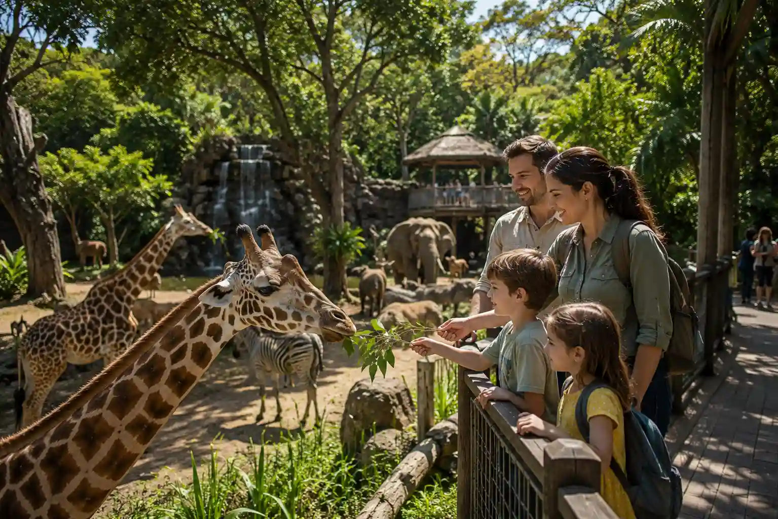 Visitors enjoying interactive wildlife experiences at Zooskooñ conservation park