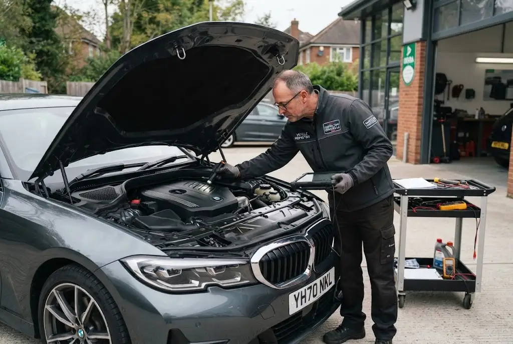 Vehicle inspection of a used car before purchase in the UK
