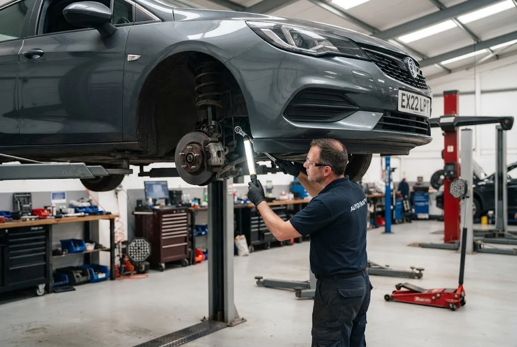 Suspension repair during a professional vehicle inspection
